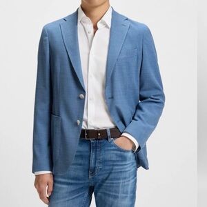 HUGO BOSS PATTERNED SLIM-FIT JACKET IN COMFORT-STRETCH CLOTH SZ 40S $699 RETAIL